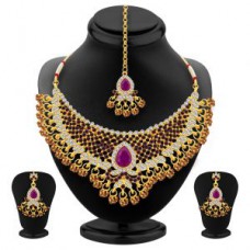 Deals, Discounts & Offers on Earings and Necklace - Sukkhi Marquise Gold Plated Ad Necklace