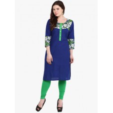 Deals, Discounts & Offers on Women Clothing - Nayo Blue Printed Kurta