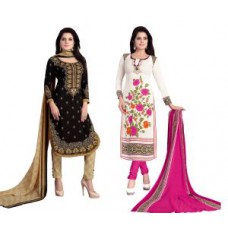 Deals, Discounts & Offers on Women Clothing - Flat 40% off on Dp Enterprises  Crepe Dress Material