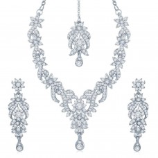Deals, Discounts & Offers on Women - Sukkhi Attractive Rhodium Plated Australian Diamond Stone Studded Necklace