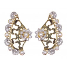 Deals, Discounts & Offers on Women - Muchmore Pearl Stone Made Golden Tone Ear Cuff Earrings
