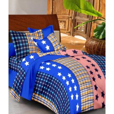 Deals, Discounts & Offers on Home Decor & Festive Needs - Casa Basics Ezy Collection Blue Double Bed Sheet with 2 Pillow Covers