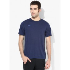 Deals, Discounts & Offers on Men - Nike As Em Ts Crkt Hitmark Graphic Navy Blue Round Neck T-Shirt