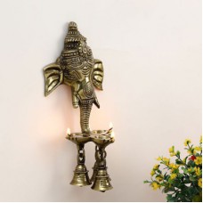 Deals, Discounts & Offers on Home Decor & Festive Needs - Aakrati Wall Hanging Three Diya Oil Lamp Showpiece
