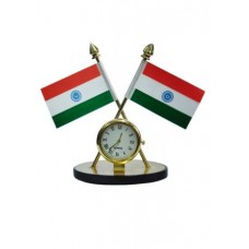 Deals, Discounts & Offers on Accessories - Indian Flag with Quartz Watch for Car Dashboard & Official Purpose