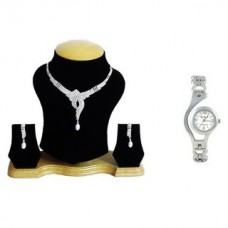 Deals, Discounts & Offers on Earings and Necklace - Flat 86% off on The Pari American Diamond Necklace Set