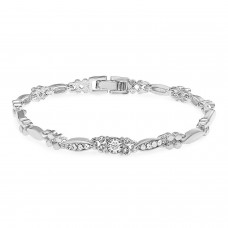 Deals, Discounts & Offers on Women - Mahi Eita Collection White Rhodium Plated Crystal Bracelet