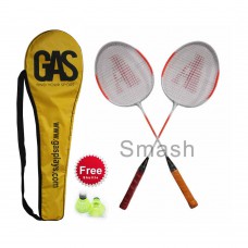Deals, Discounts & Offers on Sports - Flat 80% off on GAS Smash Badminton Set Of 2 Racket+ Cover+ Shuttlecock