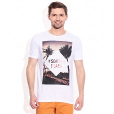 Deals, Discounts & Offers on Men Clothing - Celio White Round Neck T Shirt