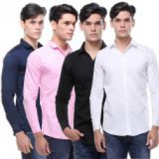Deals, Discounts & Offers on Men Clothing - VSI Brands Pack of 4 Slim Fit Casual Shirts for Men