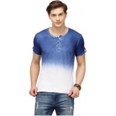 Deals, Discounts & Offers on Men Clothing - Campus Sutra Solid  Henley Dark Blue T-Shirt