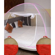 Deals, Discounts & Offers on Home Appliances - Athena Creations Double Bed Foldable Mosquito Net Pink