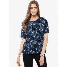 Deals, Discounts & Offers on Women - Blue Printed Blouse