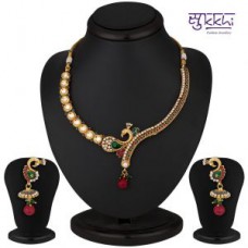 Deals, Discounts & Offers on Women - Sukkhi Peacock Gold Plated Kundan Necklace Set