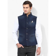Deals, Discounts & Offers on Men Clothing - United  of Benetton Blue Solid Waistcoat