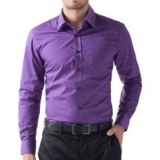 Deals, Discounts & Offers on Men Clothing - Rvc Full Sleeve Regular Fit Poly Cotton Light Purple Shirt