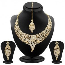 Deals, Discounts & Offers on Women - Sukkhi Sleek Gold plated AD Stone Necklace Set