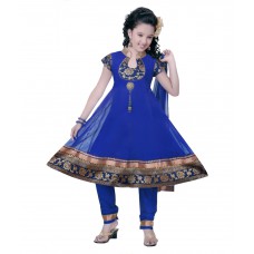 Deals, Discounts & Offers on Kid's Clothing - Saarah Synthetic Blue Half Sleeve Salwar Suits