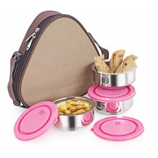 Deals, Discounts & Offers on Kitchen Containers - NanoNine Insulated HEXA Junior Lunch Box, Set of 3