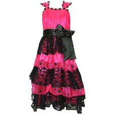 Deals, Discounts & Offers on Kid's Clothing - Cherrypup Girl's Layered Pink, Black Dress