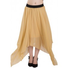 Deals, Discounts & Offers on Women Clothing - Ishin Designer Studio Solid Women's Regular Beige Skirt