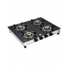 Deals, Discounts & Offers on Home & Kitchen - Black Pearl Plasma Four Burner Toughened Glass Gas Stove