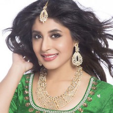 Deals, Discounts & Offers on Earings and Necklace - Sukkhi - Kritika Kamra Dazzling Gold Plated Australian Diamond Wedding Necklace