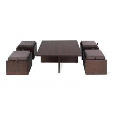 Deals, Discounts & Offers on Furniture - Forzza Cardiff Coffee Table with 4 Pouffes