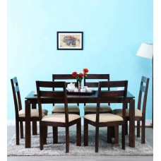 Deals, Discounts & Offers on Home Appliances - Alicante Six Seater Dining Set in Provincial Teak Finish by Woodsworth