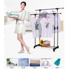 Deals, Discounts & Offers on Home Improvement - DOUBLE POLE TELESCOPIC CLOTH DRYING STAND RACK