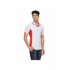 Deals, Discounts & Offers on Men - Rico Sordi White & Red Solid T-Shirt 