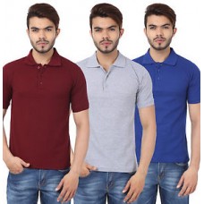 Deals, Discounts & Offers on Men Clothing - Stylish Combo Of 3 Polo Neck T-Shirts