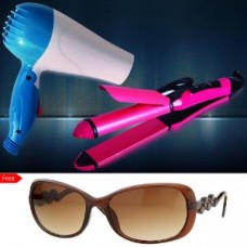 Deals, Discounts & Offers on Personal Care Appliances - Nova PRC 2 In 1 Hair Straightener, Curler & Dryer Combo With Free Designer Sunglasses
