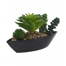 Deals, Discounts & Offers on Home Decor & Festive Needs - Tayhaa Green Plant With Boat Shape Pot