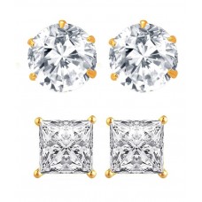 Deals, Discounts & Offers on Women - Jewels Galaxy Combo Of American Diamond Solitaire Studs