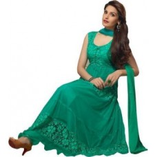 Deals, Discounts & Offers on Women Clothing - Fabboom New Designer Off Green Long Anarkali Suit