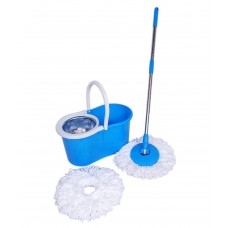 Deals, Discounts & Offers on Home Improvement - Cambric India Blue & White Virgin Plastic Spin Mop Easy With Magic Wash