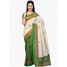 Deals, Discounts & Offers on Women Clothing - Styloce Green Color Art Silk Printed Casual Deasigner Saree