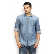 Deals, Discounts & Offers on Men Clothing - Flat 42% off on Blue Casuals Slim Fit Shirts