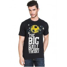 Deals, Discounts & Offers on Men Clothing - Zovi Big Ball Theory Black Graphic T-Shirt