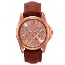 Deals, Discounts & Offers on Men - Rico Sordi Brown Leather Wrist Watch For Men