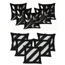 Deals, Discounts & Offers on Home Decor & Festive Needs - Dekor World Black Polyester Zipper Cushion Cover Pack Of 10