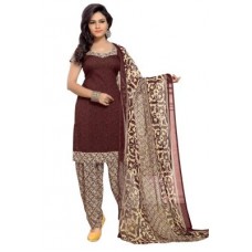 Deals, Discounts & Offers on Women Clothing - Nazaquat Maroon Printed Crepe Unstitched Dress Material