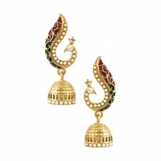 Deals, Discounts & Offers on Earings and Necklace - Voylla Peacock Inspired Pair Of Jhumki Earring