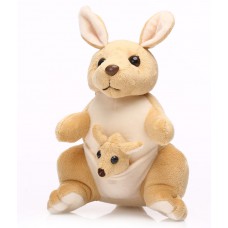 Deals, Discounts & Offers on Baby & Kids - Kangaroo with Baby in Pouch Creamish Brown Soft Toy