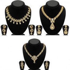 Deals, Discounts & Offers on Earings and Necklace - Sukkhi Glimmery 3 Pieces Necklace Set Combo