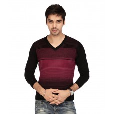 Deals, Discounts & Offers on Men Clothing - Acropolis Maroon and Black Acrylic Sweater