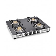 Deals, Discounts & Offers on Home Appliances - Sunflame Diamond 4B SS- GT 4 Burner Gas Stove Toughened Glass Top