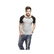 Deals, Discounts & Offers on Men Clothing - Gritstones Grey And Black Henley T-Shirts