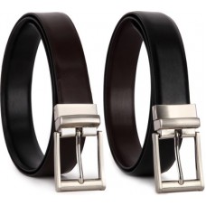 Deals, Discounts & Offers on Accessories - Bluth Men Formal Black Artificial Leather Reversible Belt